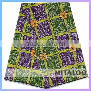 Wholesale African Fabrics Real Wax Batik Fabric for Women's Dress H1036 thumbnail-2