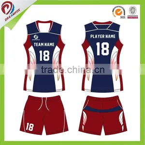 Latest Style Custom Made Sublimation Fashion Promotional Volleyball Uniforms thumbnail-5