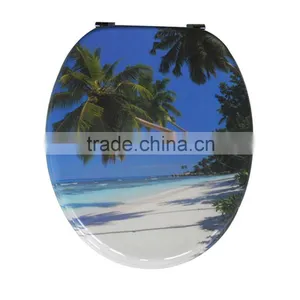 Decorated Color wc Polyresin Seat Cover Resin Sea Shell Toilet Seat Cover thumbnail-1