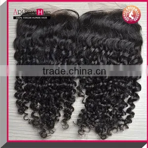 7a Grade Brazilian Hair Wholesale Kinky Curl Hair Lace Closure With 4*4 Bleached Knots thumbnail-1