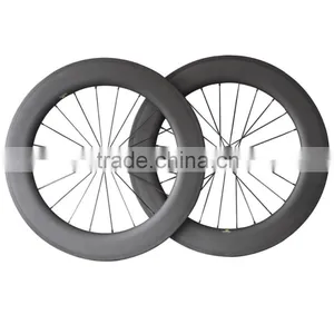 Carbon Bicycle Wheelset 86mm Clincher Road Bike Wheels 27mm Width W56C thumbnail-1
