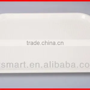 White Plastic Rectangular Serving Tray thumbnail-1