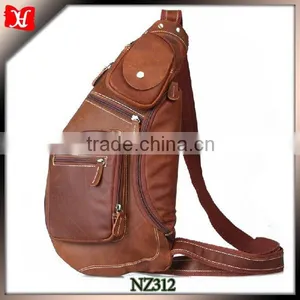 Fashion Casual School Leather Cross Body Chest Sling Bag for Teenagers Youn Men Chest Shoudler Bag Quality Choice thumbnail-1