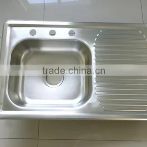 800x500mm Satin Treatment With 3 Faucet Hole Stainless Steel Sink Hot Sale for South America thumbnail-3