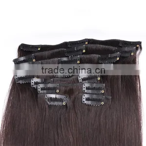 High Quality Clip In Hair Extension, Factory Price Remy Straight Human Hair Extension Quality Choice thumbnail-2