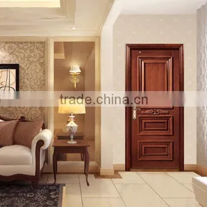 New Modern Single Swing Door Mutil Panels Indian Wood Carving Doors for Bedroom thumbnail-3