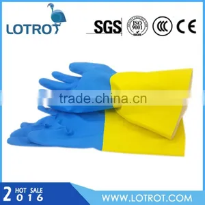 Blue and Yellow Long Neoprene Rubber Anti-Vibration Gloves thumbnail-1