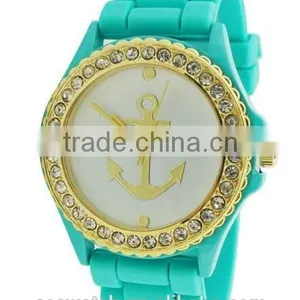 Vogue Design Gold Anchor Dial Silicone Watch, Candy Color 3D Face Jelly Watch, Girls Boys Hot Fashion Watch thumbnail-1