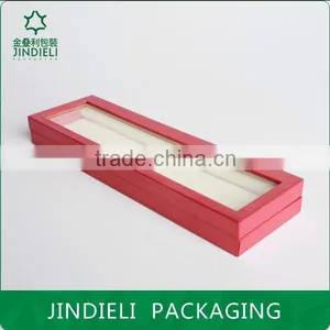 Red Paper Beauty Design Necklace Jewelry Box With Pvc Window thumbnail-1