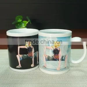 New Design Black Printing Cup Color Changing Ceramic Coffee Mug Magic Mug thumbnail-1