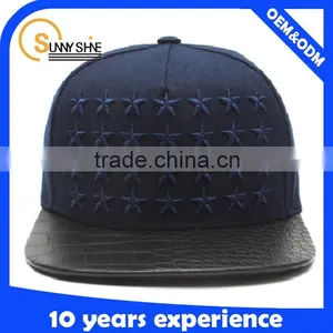 Custom Blank Snapback Cap With Leather Brim Flip Brim Snapback Cap thumbnail-2