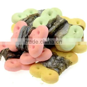 Wholesale Natural Dry Fish Skin and White Biscuit Wraps Pet Dog Snack thumbnail-3
