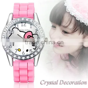 Hello Kitty Silicone Crystal Watch for Girl thumbnail-1