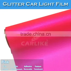 CARLIKE Glitter Pink Headlight Self Adhesive Vinyl Film For Car thumbnail-2