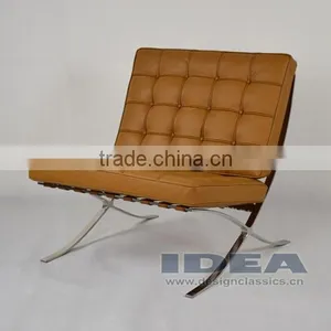 DC2001 Replica Mies Van Der Rohe Barcelona Chair - Light Brown thumbnail-1