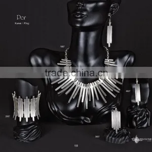 Ring Earring Bracelet Necklace Authentic Turkish Jewelery Set Made in Turkey thumbnail-1