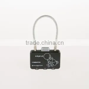 2015 New Design Hot Sale Cute Lock Zinc Alloy Combination Cable Lock thumbnail-3