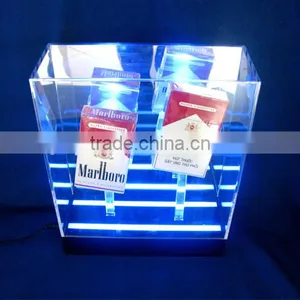 Hot Sale Acrylic Cigarette Display Boxes, Led Illuminated Acrylic Tabacco Display Case thumbnail-1