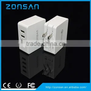 RoHS FCC Qualcomm Approved 4 Port QC3.0 Quick Usb Charger With US Plug,ODM/OEM Quick Deliver Power Sockets Quality Choice thumbnail-1