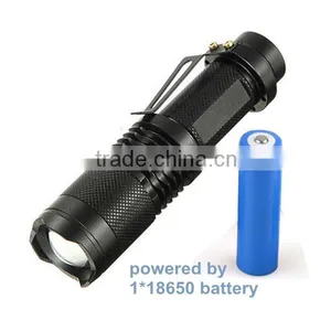 T6 LED Small Pocket Torch Light Tactical Zoomable LED Flashlight With Clip Quality Choice thumbnail-5