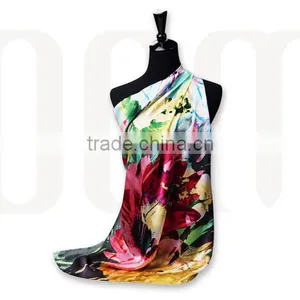 Wholesale Digital Print Square Silk Scarf /scarves/ Kerchief /headband/hijab /satin Silk Scarve thumbnail-2