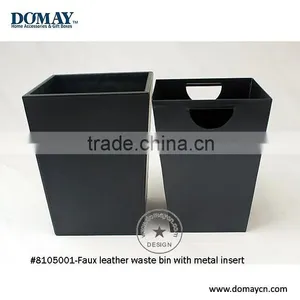 Faux Leather Waste Bin With Metal Insert thumbnail-1