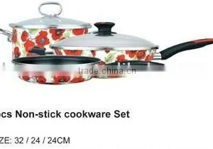 5pcs Porcelain Enamel Non-stick Cookware Set-kitchenware thumbnail-1