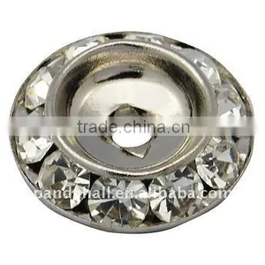 Brass Rhinestone Beads, Grade A, Flat Round, Nickel Color, Clear, 11x2.8mm, Hole: 2mm(RB-Q041-N) thumbnail-1