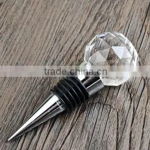 Clear Customised Crystal Wine Bottle Stopper for Wedding Favors thumbnail-1