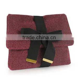 Polyester Glitter With Flap Bowknot Cosmetic Bag thumbnail-1
