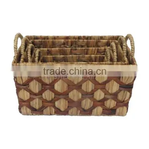 Set of 4 Eco-friendly, High Quality Natural Water Hyacinth Basket/decorative Storage Basket Crafted From Vietnam With Good Price thumbnail-2