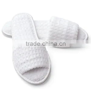 Open Toe Hotel Velvet Slippers/ Spa Slippers/white Slippers for Hotel thumbnail-1