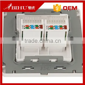 New Design Factory Sale White Double Data Wall Socket Network Type RJ45 thumbnail-5