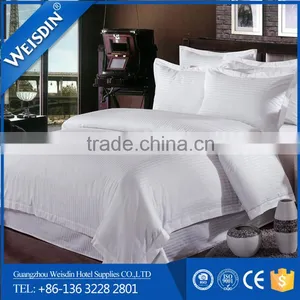 Wholesale Hotel 1cm Sateen Stripe White Cotton Pillow Cases Pillow Cover thumbnail-1
