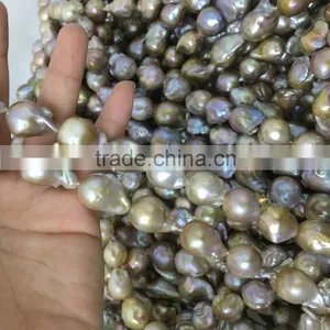 Baroque 15-17mm Purple Necklace thumbnail-4