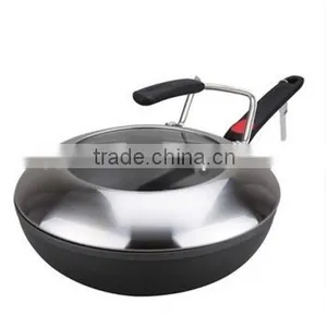 Chinese Wok / Stainless Steel Kitchen Utensil / no Coating Cooking Tools / Induction Holloware thumbnail-1
