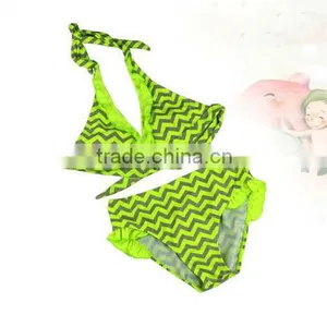 2016 Brand Baby Blue Strings Girls Swimsuit Print Bikini thumbnail-1