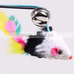 Useful Pet Puppy Cat Funny Flexible Feather Teaser Bell Sound Rod Stick Play Toy thumbnail-2