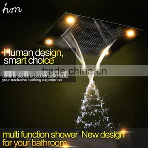 Shower With Led Light Color Remote Control Multiple Function Led Light Shower Rainfall Waterfall Water Curtain thumbnail-6