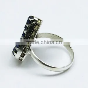 Forever !! Pear Shape Lapis Druzy 925 Sterling Silver Ring, Gemstone Silver Jewelry, Handmade Silver Jewelry thumbnail-4
