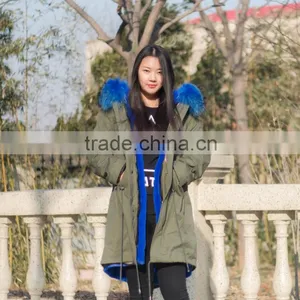 Wholesale Price Hot Selling Popular Parka Jacket With Real Silver Fox Fur Hood Trim thumbnail-1