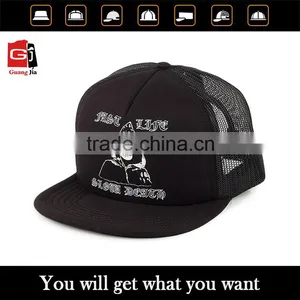 Hot Sale Foam And Mesh Wizard Printing 5 Panel Custom Black Trucker Cap Whoelsale Quality Choice thumbnail-1