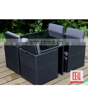 Elegant Classical Outdoor Patio Dinner Chair and Table Furniture Rattan Dining Set thumbnail-5