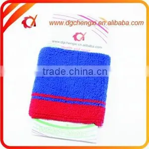 2015 Customized Blue and Red Sports Cotton Wristband &sweatband thumbnail-3