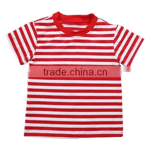 Kaiyo New Design Custom T-shirt Boutique Stripe Round Collar Short Sleeve Baby T-shirt OEM Factory Direct Sale Kids Clothing thumbnail-1