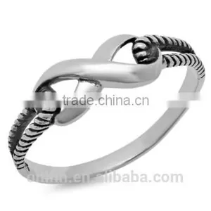 925 Sterling Silver Infinity Ring Antique High Polished Infinity Ring thumbnail-1