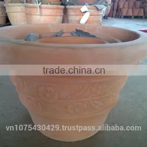Euro Style Apricot Flower Vignette Red Terracotta Flower Pots Wholesale thumbnail-1