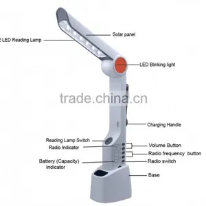 2016 Top Seller Hand Crank Dynamo Led Flashlight Solar Desk Lamp With Radio Function and Phone Charge thumbnail-1