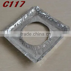 8 Inches Square Aluminum Foil Stove Mat C117 thumbnail-1