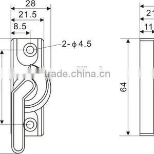 Window Lock (Moon Lock for PVC or Aluminum Alloy Sliding Windows) thumbnail-2